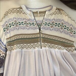 Patterned Zip-Up Sweater